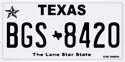 TX license plate BGS8420