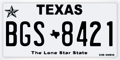 TX license plate BGS8421