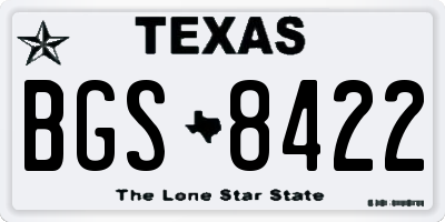 TX license plate BGS8422