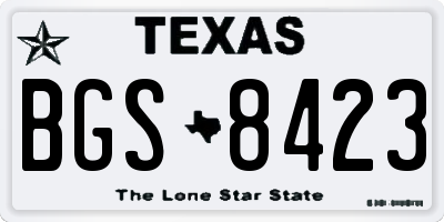 TX license plate BGS8423