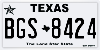 TX license plate BGS8424