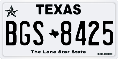 TX license plate BGS8425
