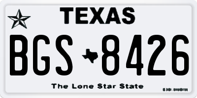 TX license plate BGS8426