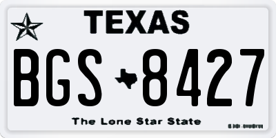 TX license plate BGS8427