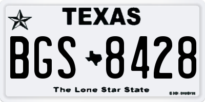 TX license plate BGS8428