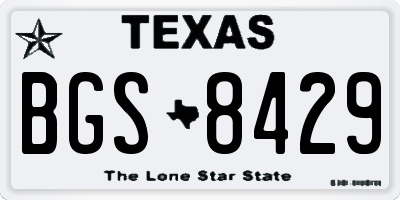 TX license plate BGS8429