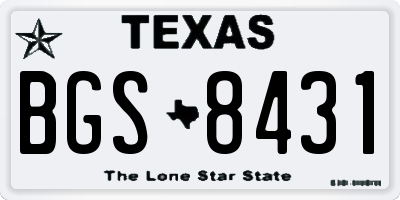 TX license plate BGS8431