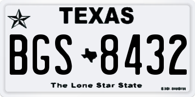 TX license plate BGS8432