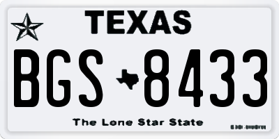 TX license plate BGS8433