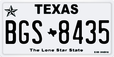 TX license plate BGS8435