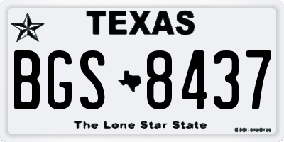 TX license plate BGS8437