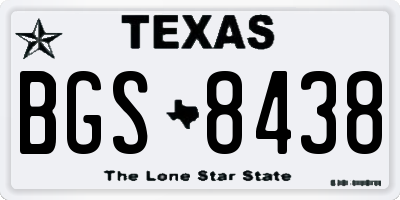 TX license plate BGS8438