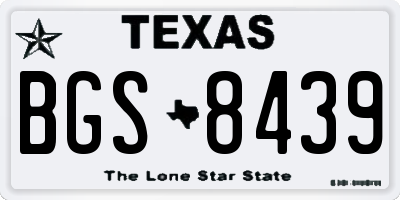 TX license plate BGS8439