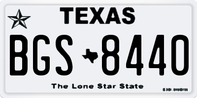 TX license plate BGS8440