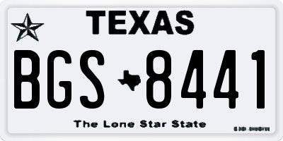 TX license plate BGS8441