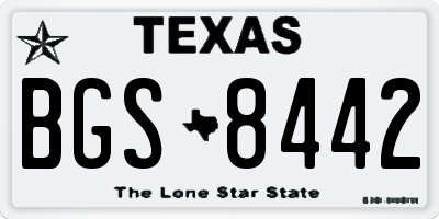 TX license plate BGS8442