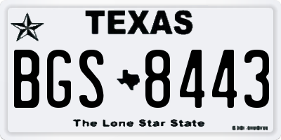 TX license plate BGS8443