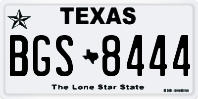 TX license plate BGS8444