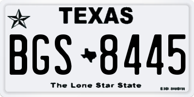 TX license plate BGS8445