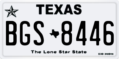 TX license plate BGS8446