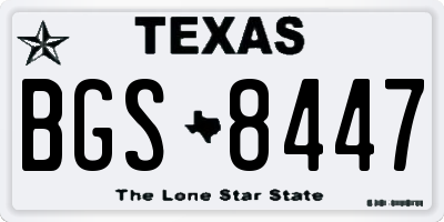 TX license plate BGS8447