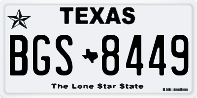TX license plate BGS8449