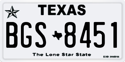 TX license plate BGS8451
