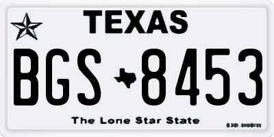 TX license plate BGS8453