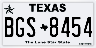 TX license plate BGS8454