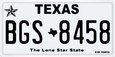 TX license plate BGS8458