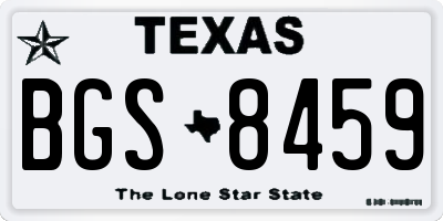 TX license plate BGS8459
