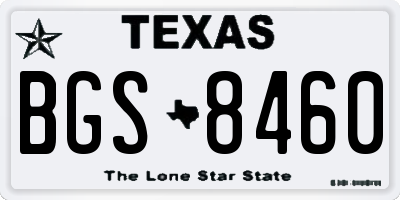 TX license plate BGS8460