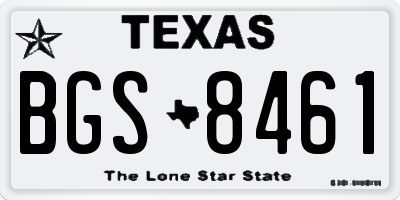 TX license plate BGS8461