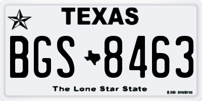 TX license plate BGS8463