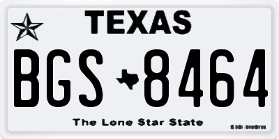 TX license plate BGS8464