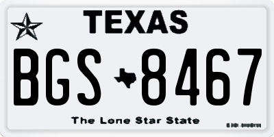 TX license plate BGS8467
