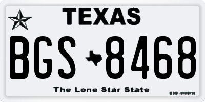 TX license plate BGS8468