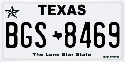 TX license plate BGS8469