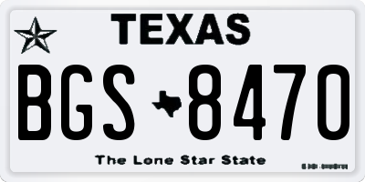 TX license plate BGS8470