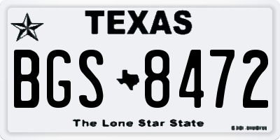 TX license plate BGS8472