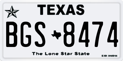 TX license plate BGS8474