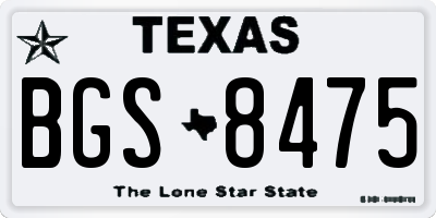TX license plate BGS8475