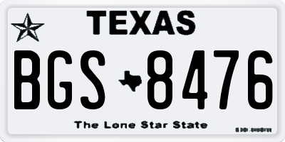 TX license plate BGS8476