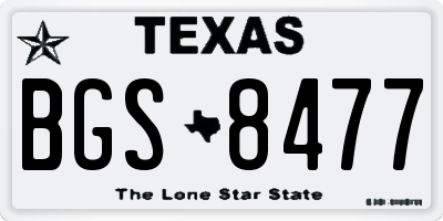 TX license plate BGS8477