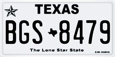 TX license plate BGS8479