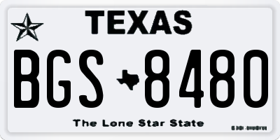 TX license plate BGS8480