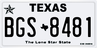 TX license plate BGS8481