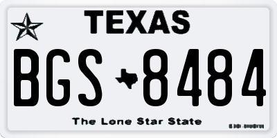 TX license plate BGS8484