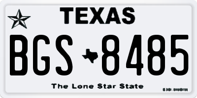 TX license plate BGS8485