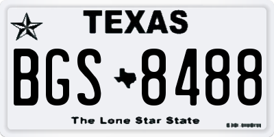 TX license plate BGS8488